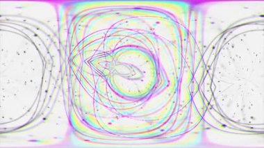 Futuristik ağlar hareket halinde. Kromatik sapkınlık. Beyaz arkaplan