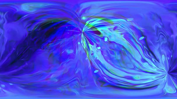 Fluido Astratto Movimento Neon Blu Aberrazione Cromatica — Video Stock