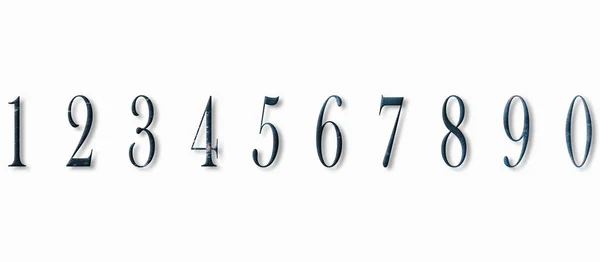 Set Dark Blue Stylized Numbers Isolated Numbers Zero Nine Rendering — Stock Photo, Image