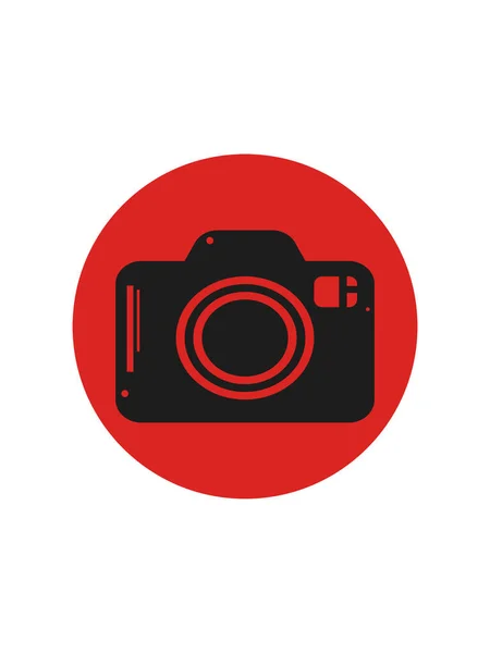Ikona Fotoaparátu Červeném Kruhu Izolovaný Objekt Vykreslování — Stock fotografie