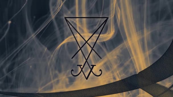 Sigil Van Lucifer Tegen Achtergrond Van Rook Magie Symbool Abstracte — Stockvideo