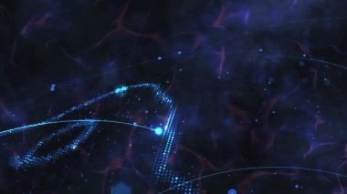 Dijital internet bağlantısı. Parlak mavi çizgiler. Geleceksel arkaplan