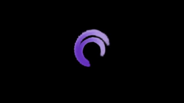 Espiral Violeta Movimiento Sustancia Abstracta Sobre Fondo Negro — Vídeos de Stock