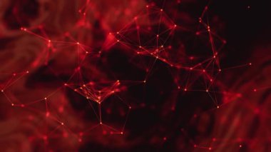 İletişim ağları hareket halinde. Kırmızı ışık. Geleceksel arkaplan