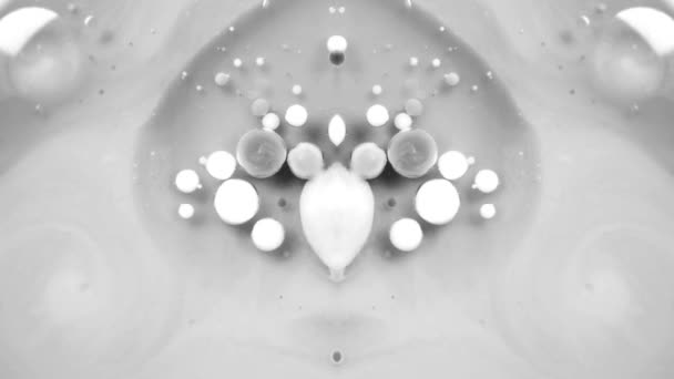 Абстрактная Жидкость Движении Крупный План Черно Белый Фон — стоковое видео