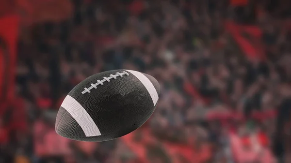 American Football Bal Lucht Een Close Publiek Van Fans Een — Stockfoto