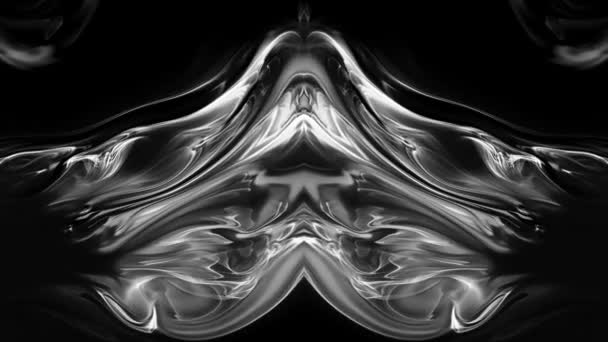 Черно Белая Жидкость Движении Абстрактный Фон — стоковое видео