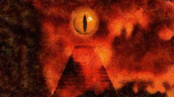 Eye Providence Fiery Background Artistic Work Topic Esotericism — Stock Photo, Image