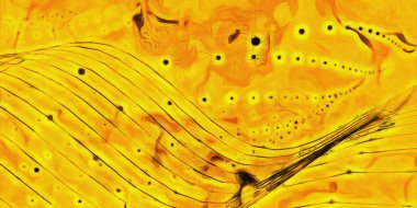 Karanlık iletişim hatları ve noktalar. Gelecekçi sarı arkaplan