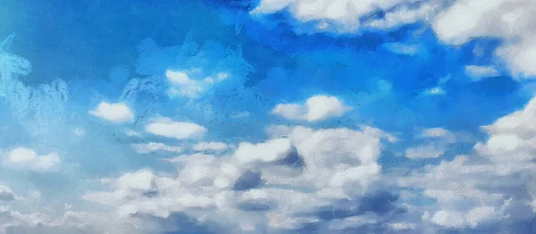 Nuvens Céu Vista Panorâmica Ampla Obra Artística — Fotografia de Stock
