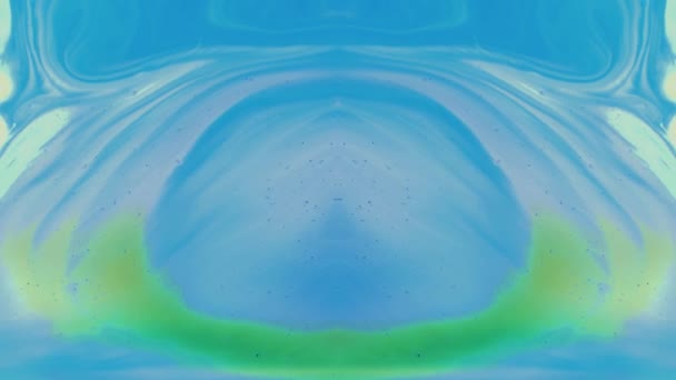 Liquide Acrylique Bleu Vert Mouvement Contexte Abstrait — Video