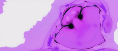 Beyaz arka planda soyut mor sıvı. Geniş panoramik görüş. Sanatsal çalışma