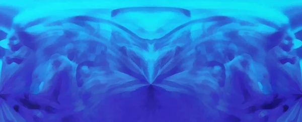 Фрактальна Блакитна Хмара Широкий Панорамний Вид Художня Робота — стокове фото