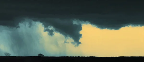 Tornado Sobre Horizonte Superficie Terrestre Amplias Vistas Panorámicas Fenómenos Naturales —  Fotos de Stock