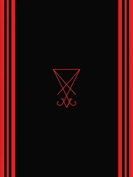 Sigilo Lucifer Líneas Rojas Representación Fondo Negro —  Fotos de Stock