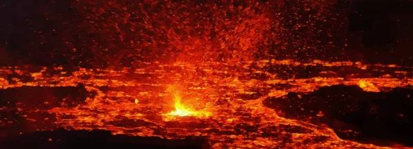 Volkanik Patlamanın Görüntüsü Doğanın Teması Üzerine Sanatsal Çalışma — Stok fotoğraf