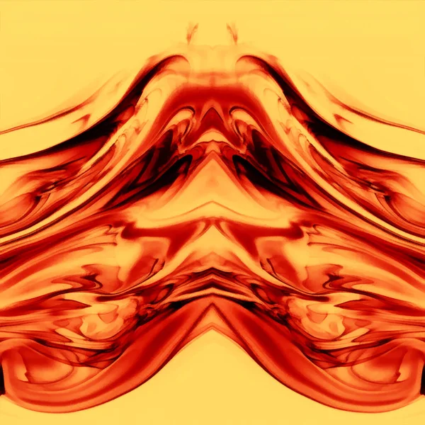 Fractal Red Patterns Yellow Background — Stock Photo, Image