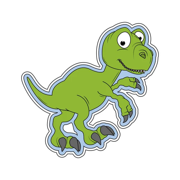 Carino Dinosauro Animale Cartone Animato Semplice Illustrazione Vettoriale — Vettoriale Stock