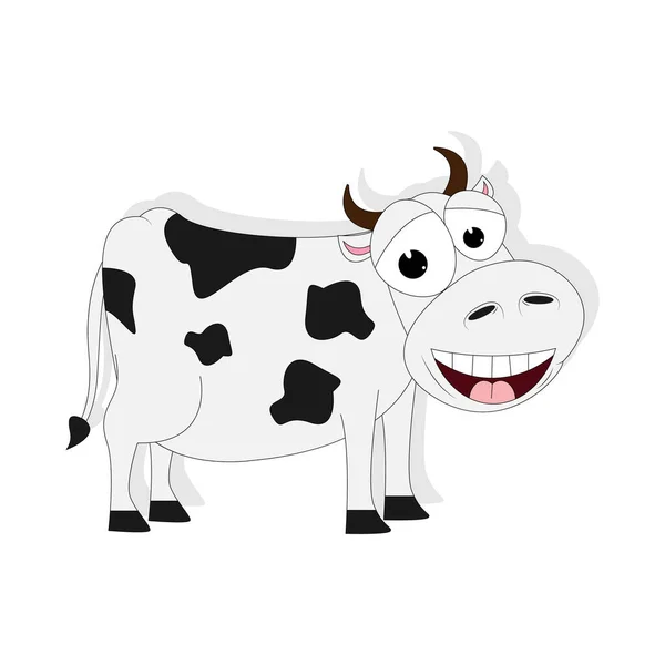 Niedliche Kuh Tier Karikatur Einfache Vektorillustration — Stockvektor