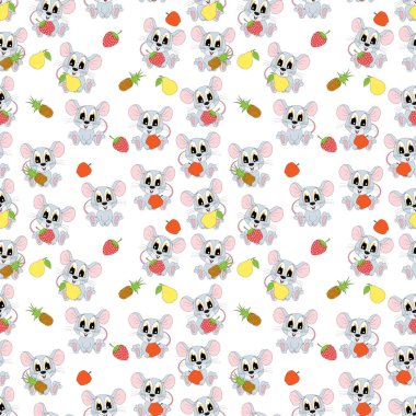 Şirin fare tutumlu desen tasarımı meyve süsü