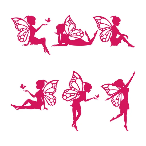 Fairy Silhouette Simple Vector Illustration — Stock Vector