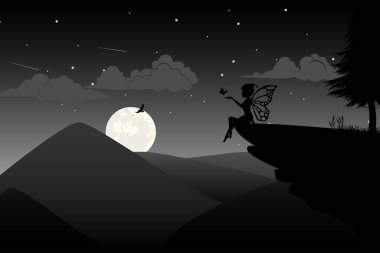 Peri silueti, basit vektör çizimi tasarımı