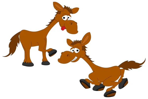 Lindo Caballo Animal Dibujos Animados Ilustración Simple Vector — Archivo Imágenes Vectoriales