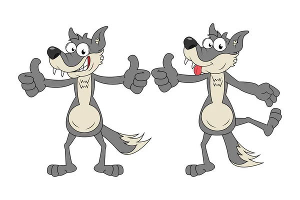 Niedlicher Wolf Animal Cartoon — Stockvektor