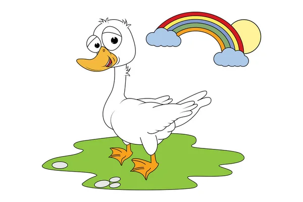Cute Goose Animal Cartoon — Stock Vector
