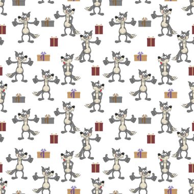 Şirin kurt hayvan çizgi filminin desen tasarımı 