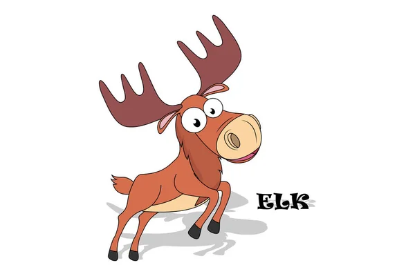 Cute Elk Animal Cartoon Simple Vector Illustration — Stock Vector