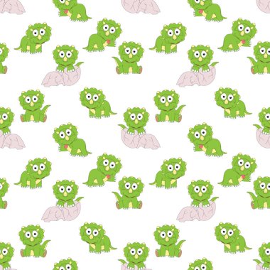 Şirin dinozor çizgi film deseni