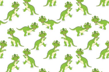 Şirin dinozor hayvan çizgi film deseni