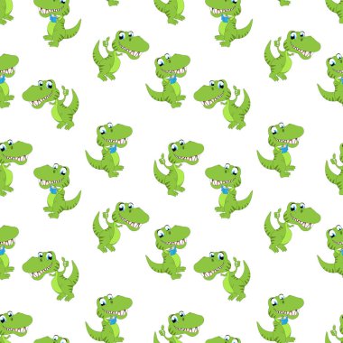 Şirin dinozor hayvan çizgi film deseni