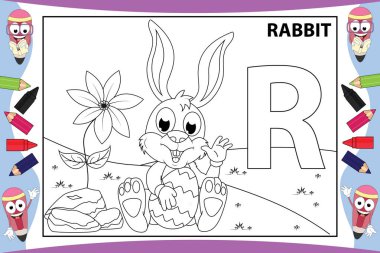 Çocuklar için şirin tavşan çizgi filmi boyamak