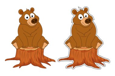 şirin ayı hayvan karikatürü, basit vektör çizimi