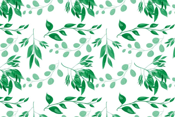 Pattern Design Cute Green Leaf — Stock Vector