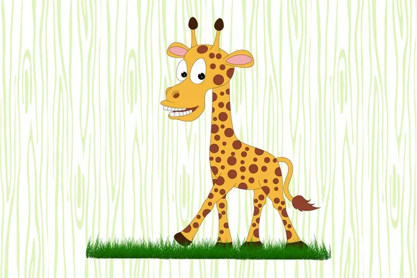 Милый Жираф Животных Мультфильм Простые Векторные Иллюстрации — стоковый вектор