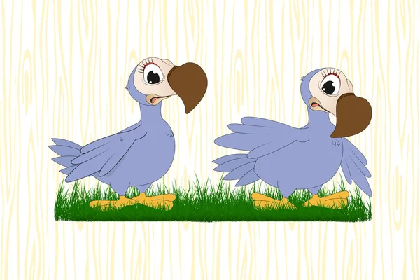 Mignon Dodo Oiseau Animal Dessin Animé — Image vectorielle