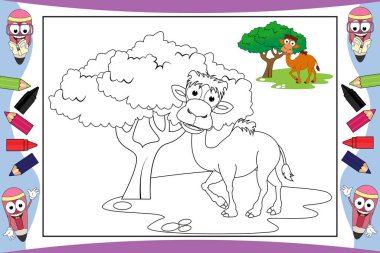 coloring camel animal cartoon for kids