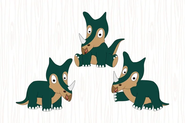 Schattig Dinosaurus Dier Cartoon Eenvoudige Vector Illustratie — Stockvector