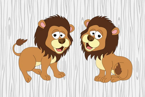Cute Lion Animal Cartoon Illustration — Stock Vector