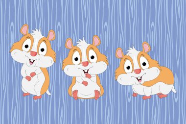 Sevimli hamster hayvan çizgi film çizimi