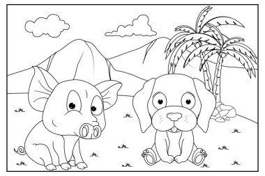 Çocuklar için renkli hayvan çizgi filmi