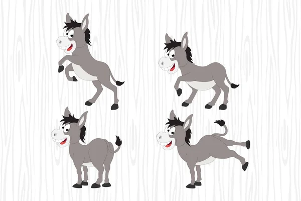 Niedlichen Esel Tier Cartoon Vektor Illustration — Stockvektor
