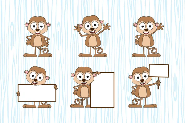 Cute Monkey Animal Cartoon Simple Vector Illustration — Stock Vector