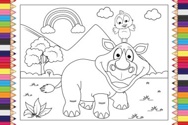 Çocuklar için renkli hayvan çizgi filmi