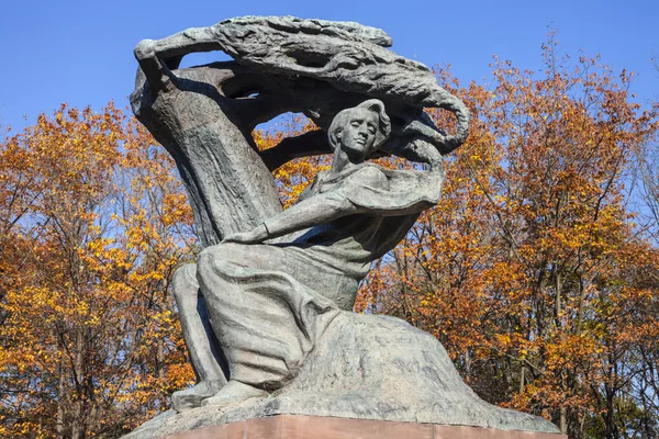 Estatua de Chopin en Lazienki Park, Varsovia, Polonia Imagen de stock