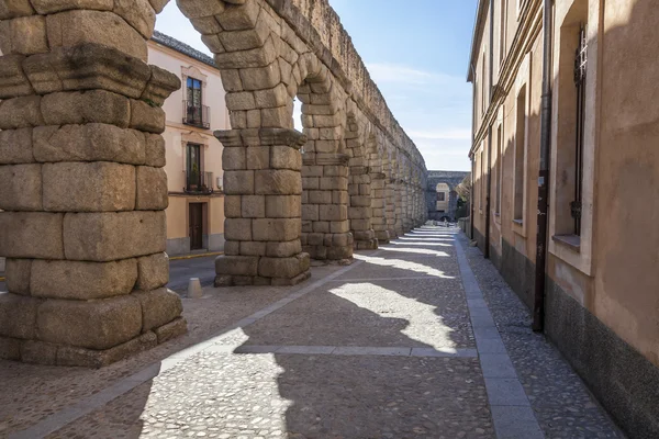 El antiguo acueducto romano en Segovia, España Fotos de stock libres de derechos