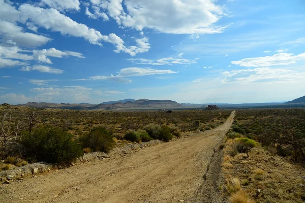 Ατελείωτο δρόμο πηγαίνει στην έρημο του θανάτου απόσταση — Φωτογραφία Αρχείου